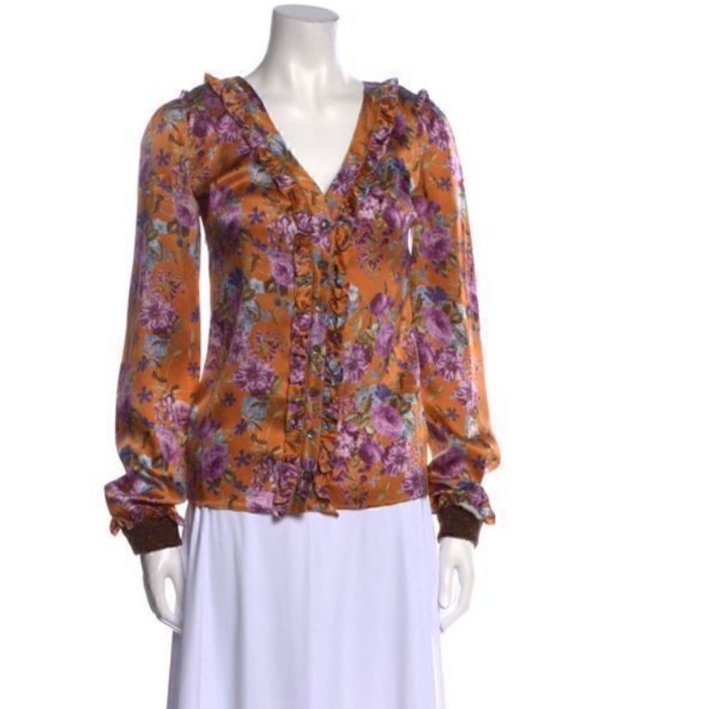 D&G Floral Print button up Blouse size S